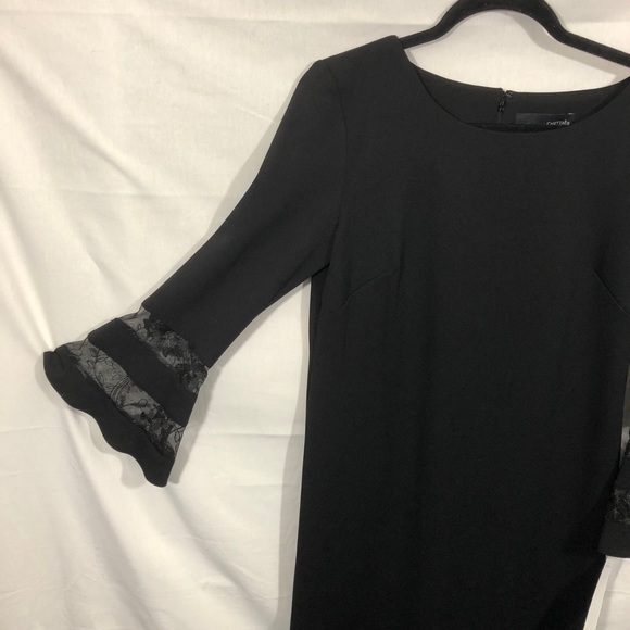 Chetta B Black Dress w/ laced sleeve - Picture 5 of 9